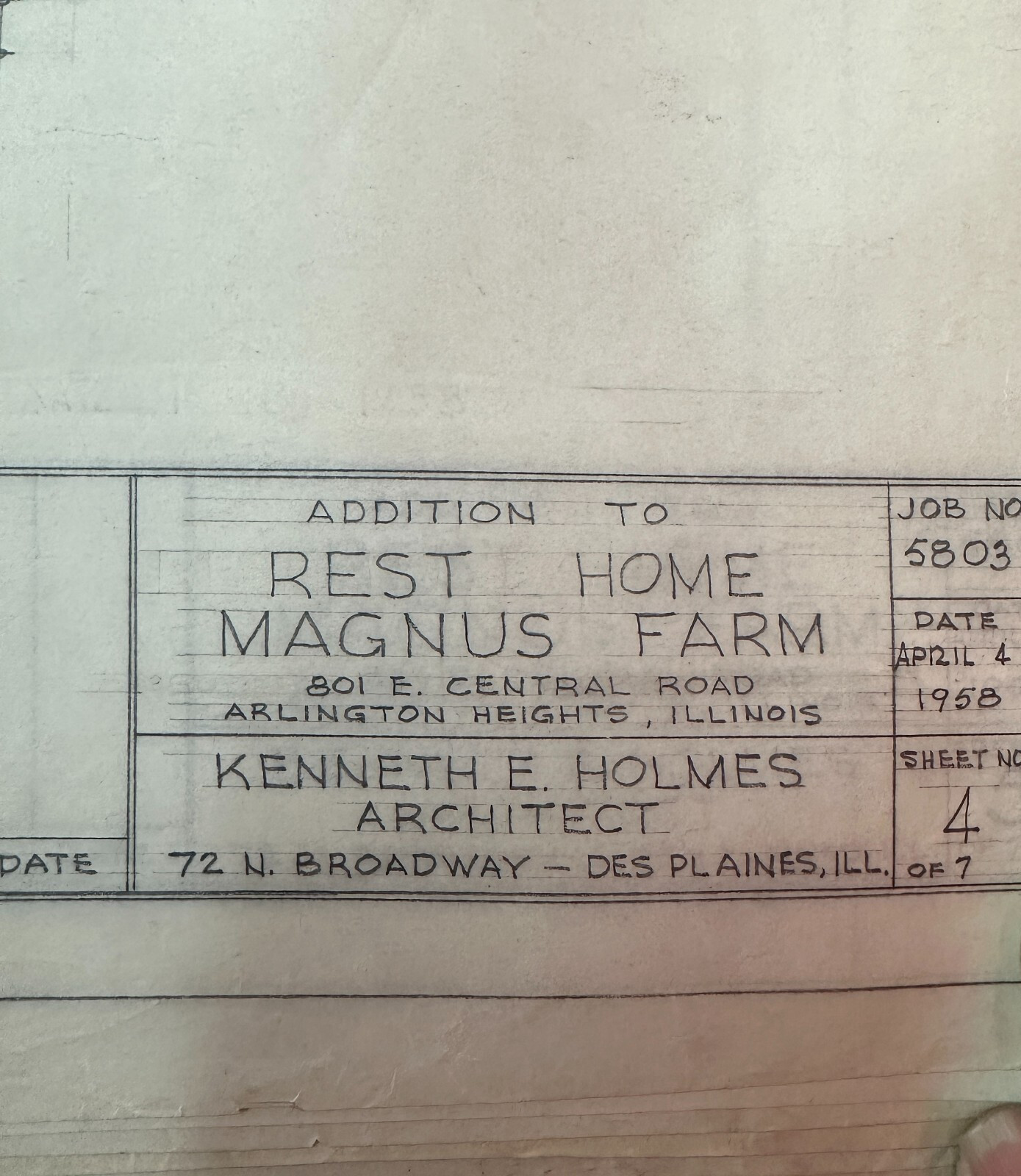 RARE Blueprints of Magnus Farm Historic Farm Rest Home Arlington Heights, IL VTG