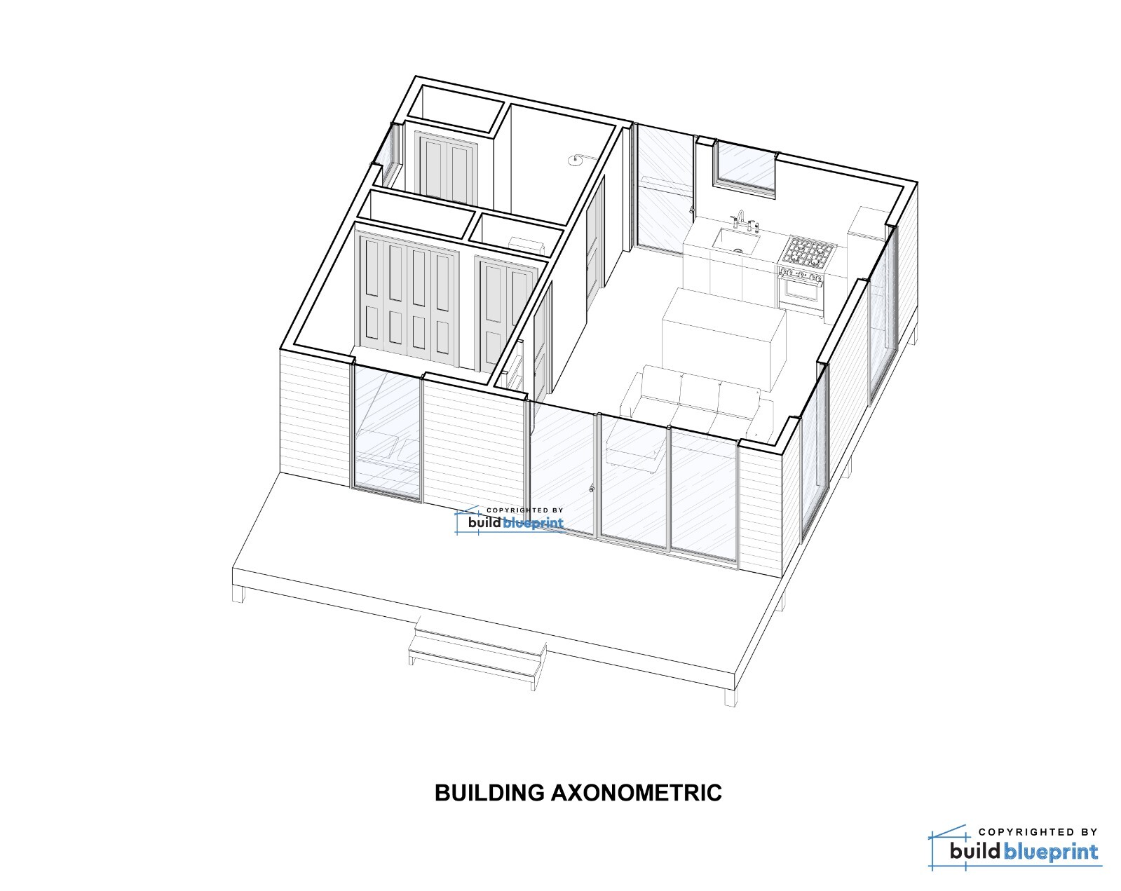 20×24 Lean Modern Cottage Custom Architectural Plans 480SF – PDF Download