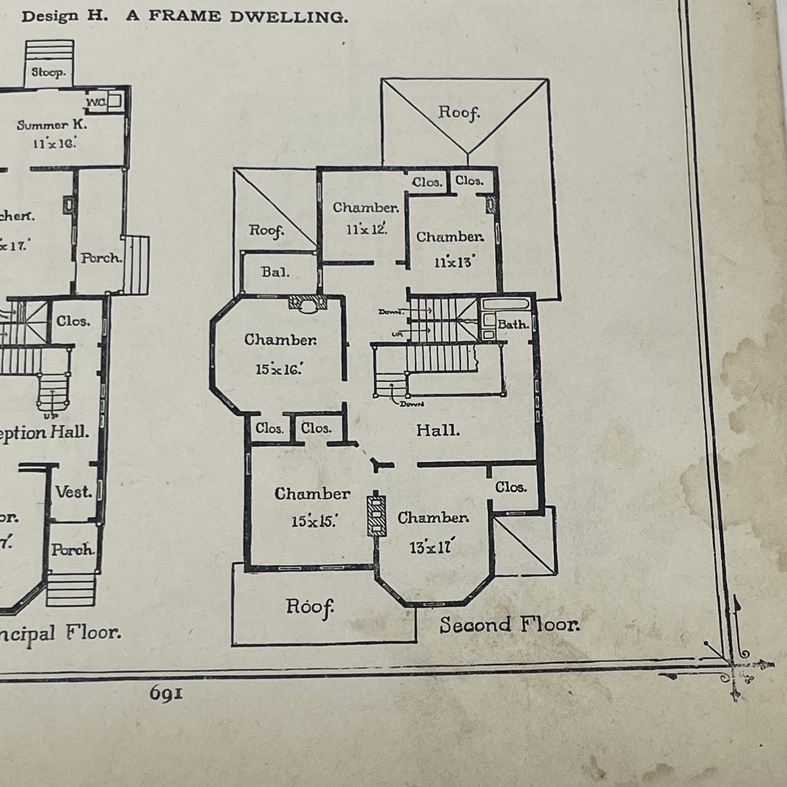 Antique Frame Dwelling House Plan 1900 Floor Plans Architectural Designs