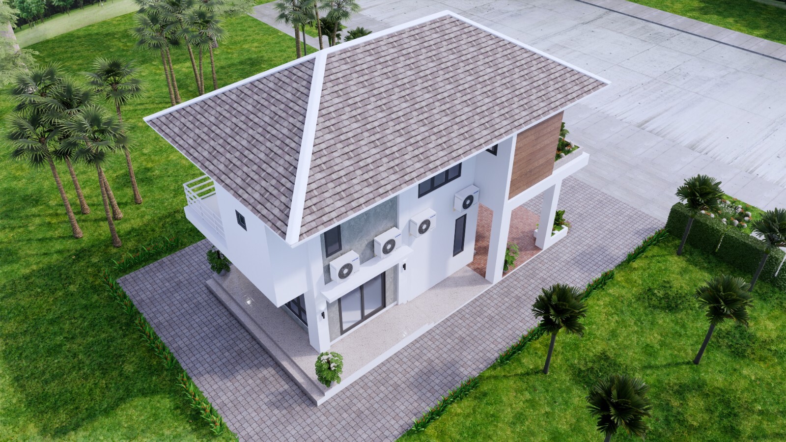 22.5×33 Feet Small House Plan 6.9×10 Meter 2 Beds 3 Bath Hip Roof (A4 Hard Copy)