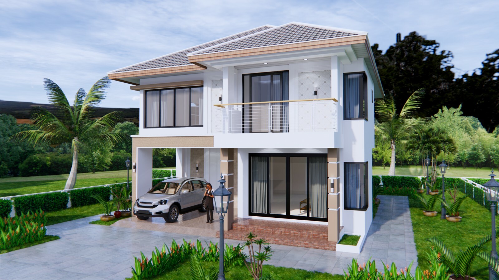 House Plans 30×36 Feet 9×11 Meter 4 Beds 3 Bath Hip Roof PDF Plan (A4 Hard Copy)