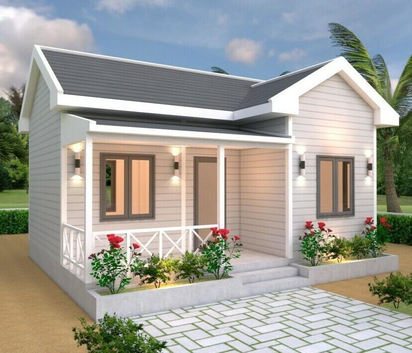 23×20 Feet Tiny House Plans 7×6 Meter One Bedroom Gable Roof Full Plan Hard Copy
