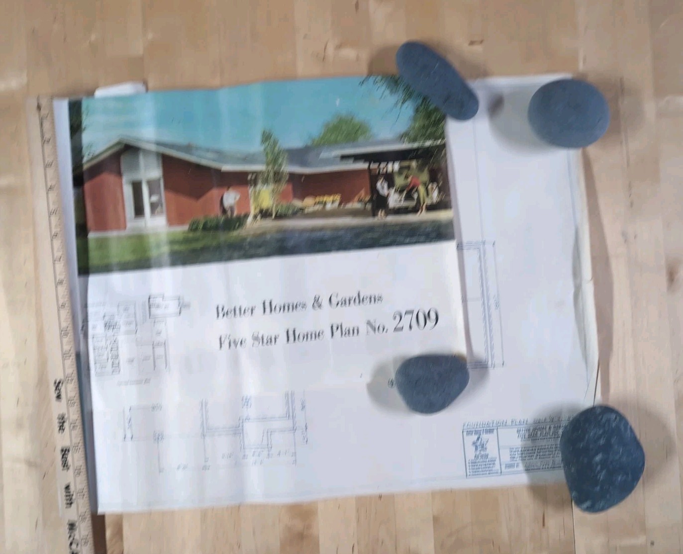 Vtg. 1956 Better Homes & Gardens Blueprint Five Star Home Plan #2709