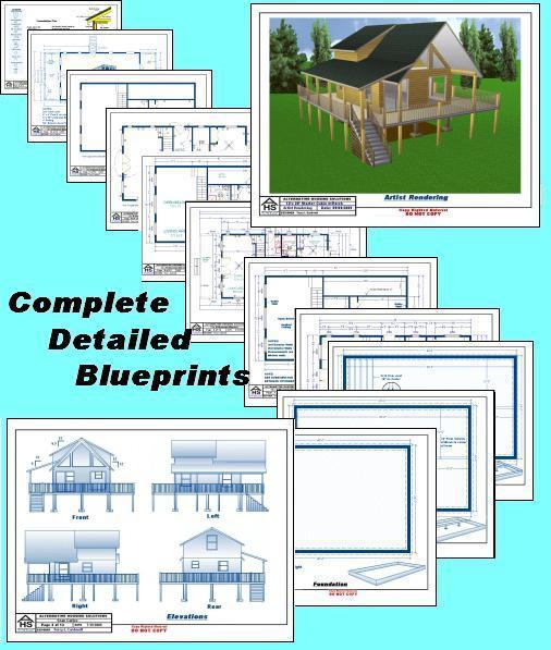 Cabin Plans 20×24 w/Loft Plan Package, Blueprints, & Material List