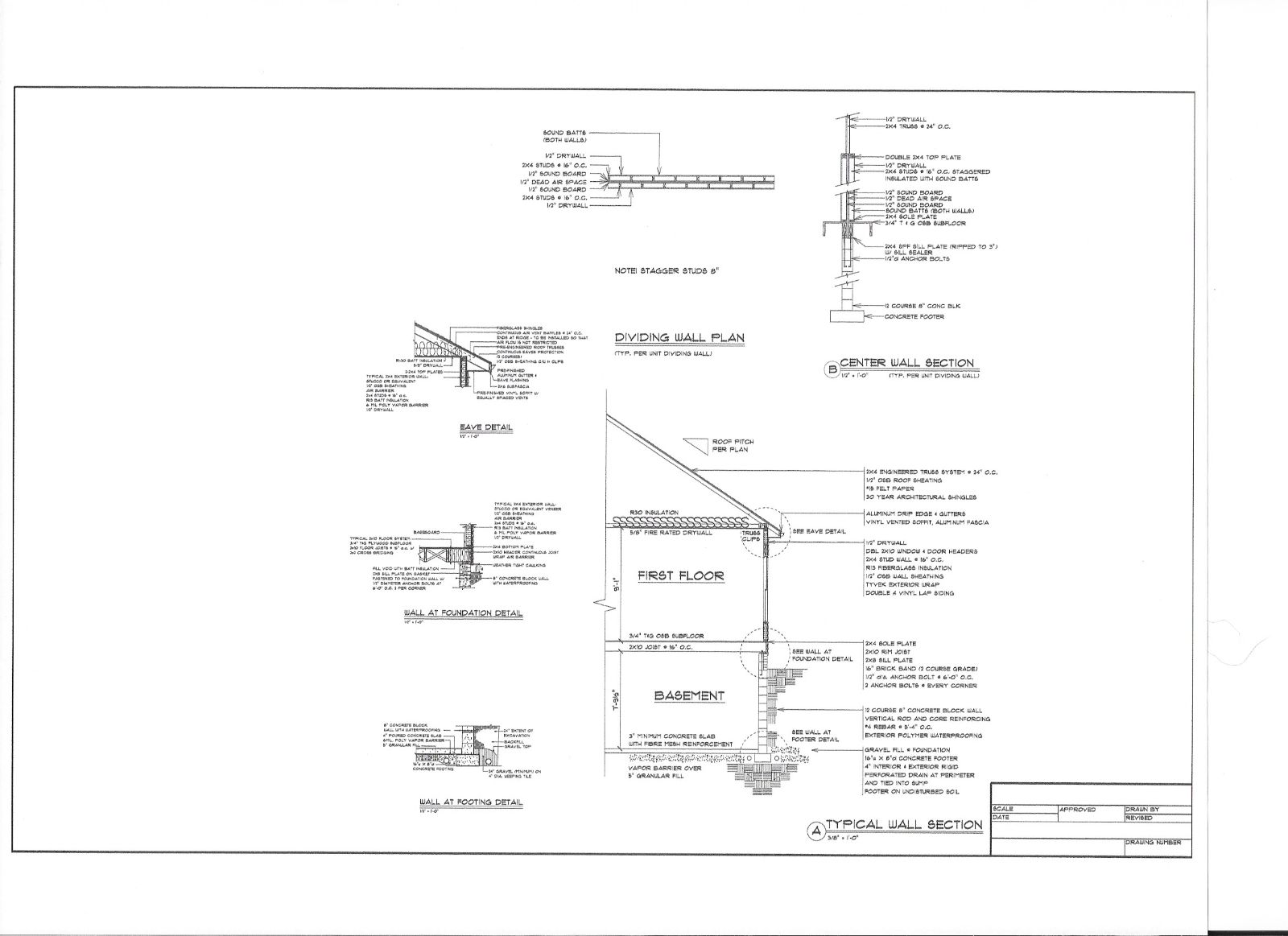 Full Set of Condominium / Duplex building plans 1,530 sq ft