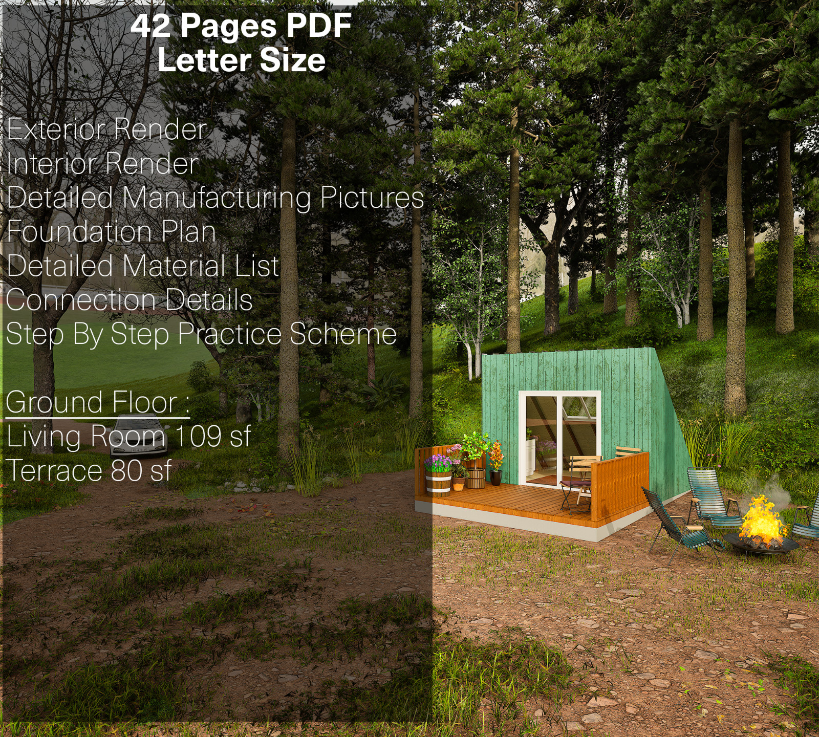 Easy To Build A Frame Cabin Plans, Changeable & Expandable, Hard Copy