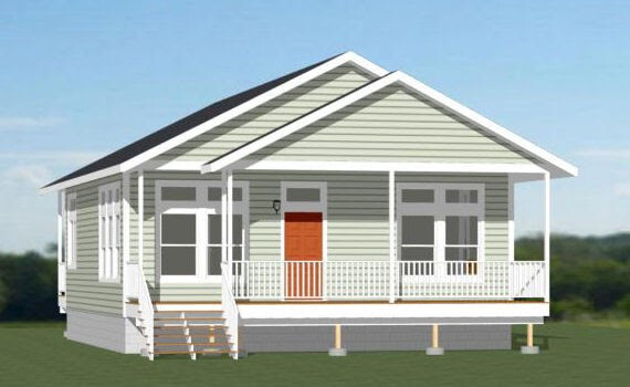 30×32 House — 2 bedroom 2 Bath — 960 sqft — PDF Floor Plan — Model 4B