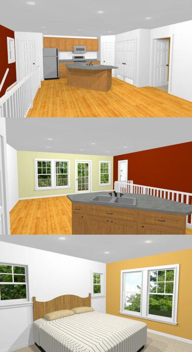 30×24 House — 1 Bedroom 1.5 Bath — 1,029 sq ft — PDF Floor Plan — Model 7