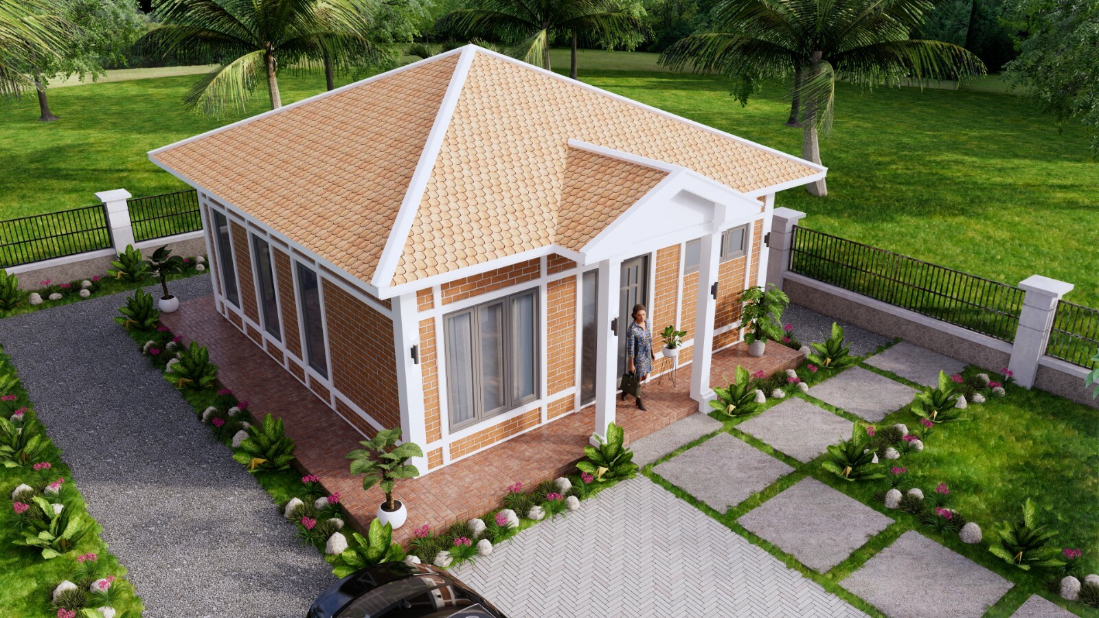 23×26 Feet Tiny House Plans 7×8 Meter 1 Bed 1 Bath Hip Roof PDF (A4 Hard Copy)