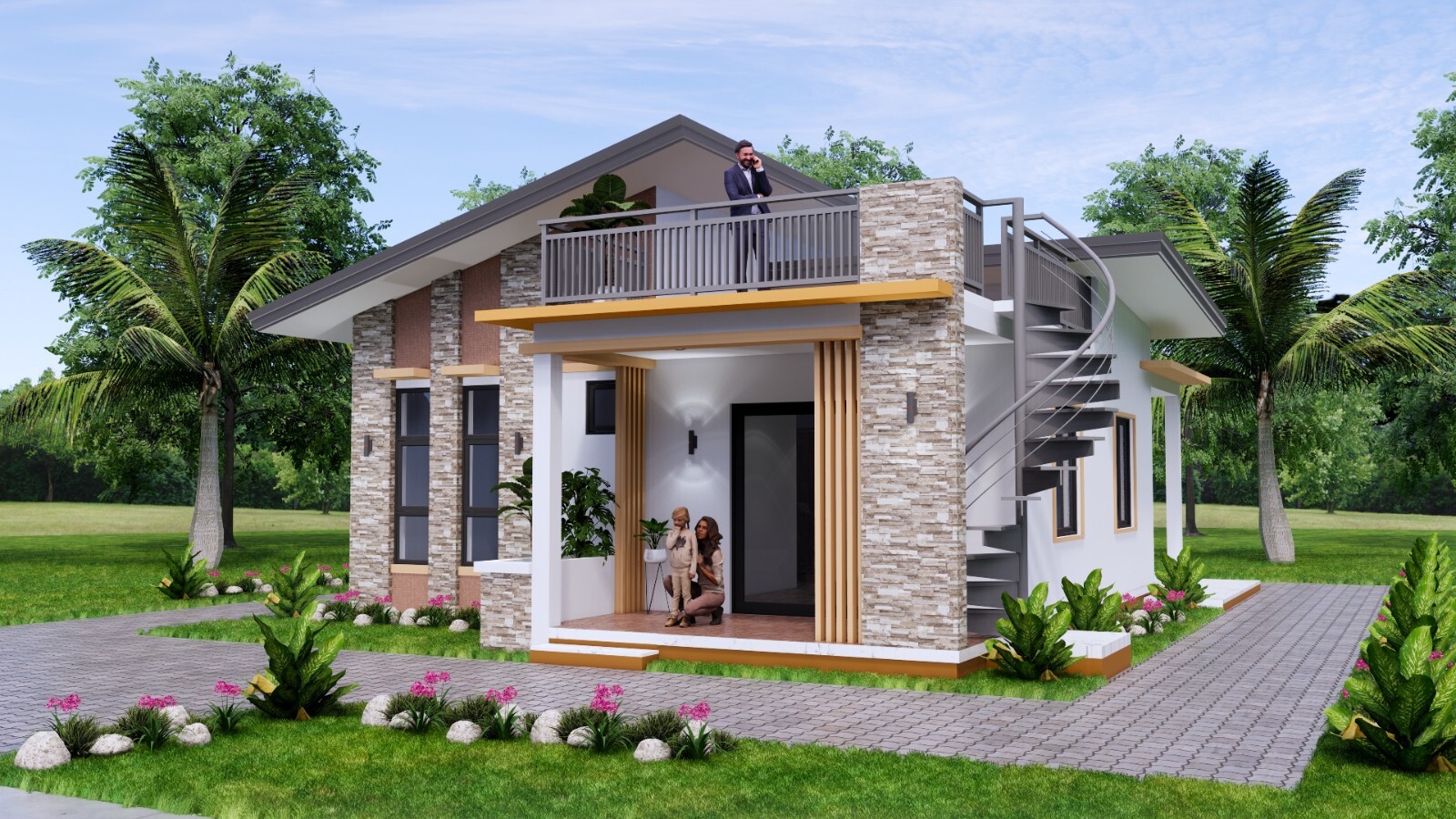 26×36 Feet Small House Plan 8×11 Meter 3 Beds 2 Baths Shed PDF (A4 Hard Copy)