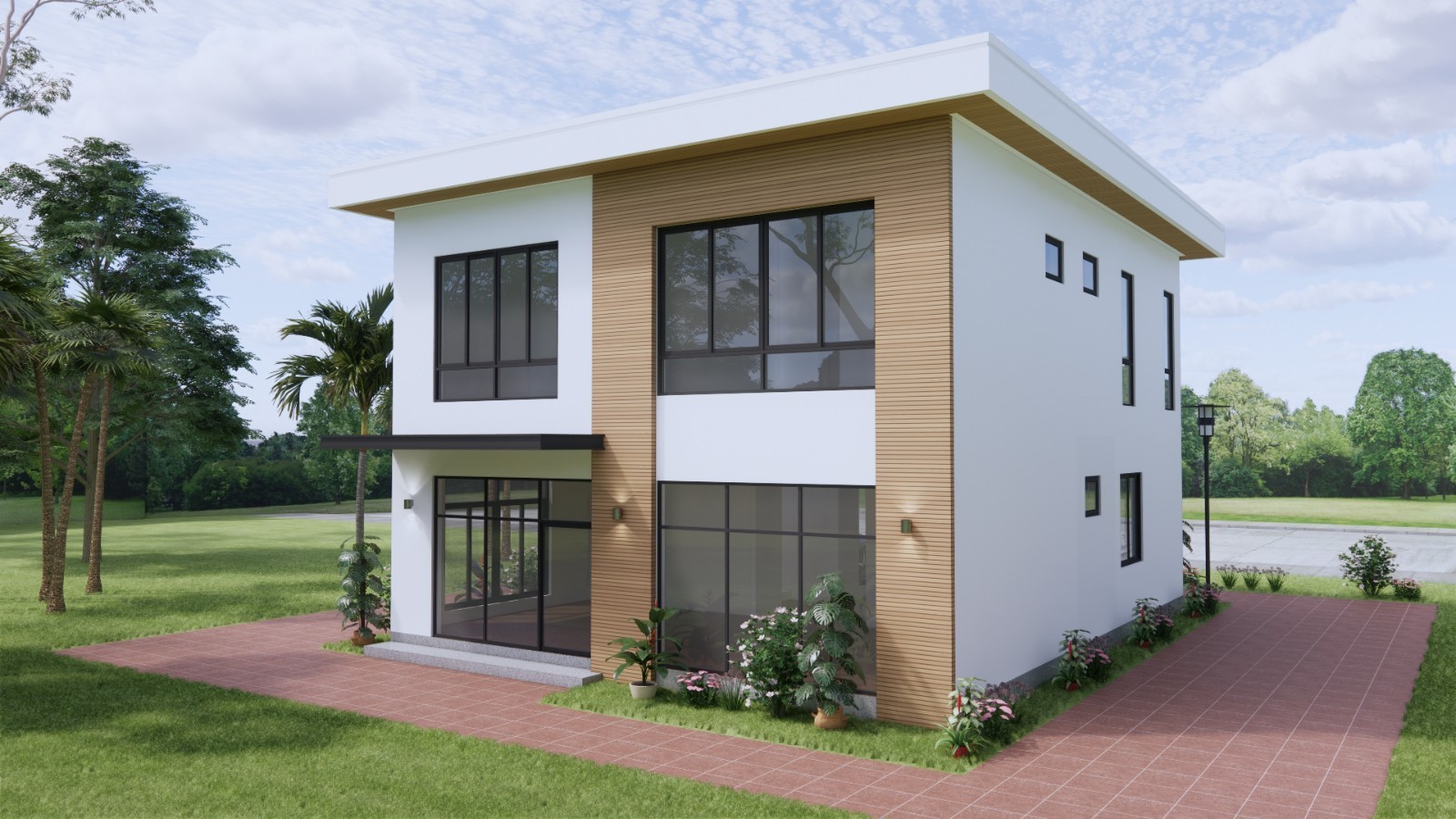 30×36 Ft House Plans 3d 9×11 Mt 4 Beds 4 Baths Hidden Roof CAD PDF &A4 Hard Copy