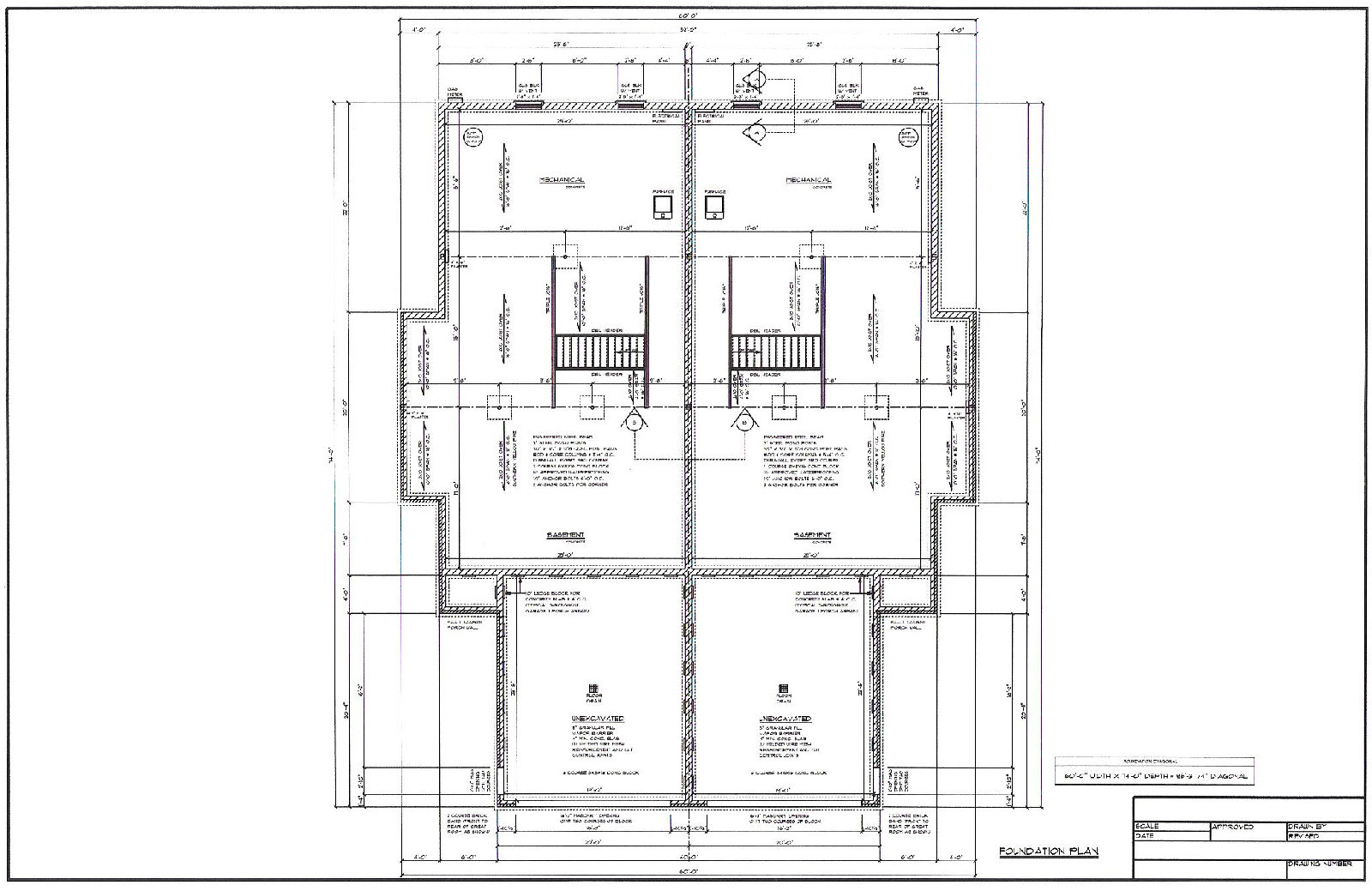 Full Set of Condominium / Duplex building plans 1,376 sq ft
