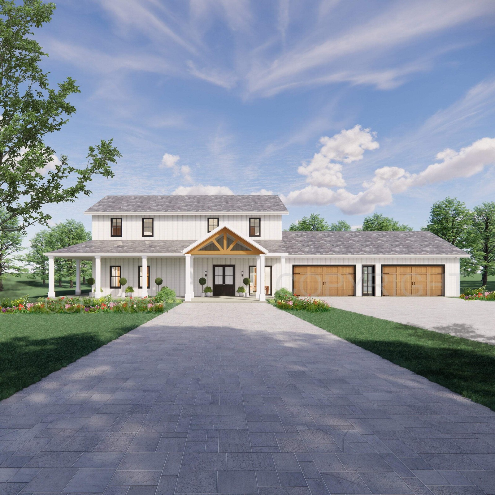 Crystal Springs 2 level Barndominium House Plan Design – 5 Bed 3.5 Bath 2,970 sq