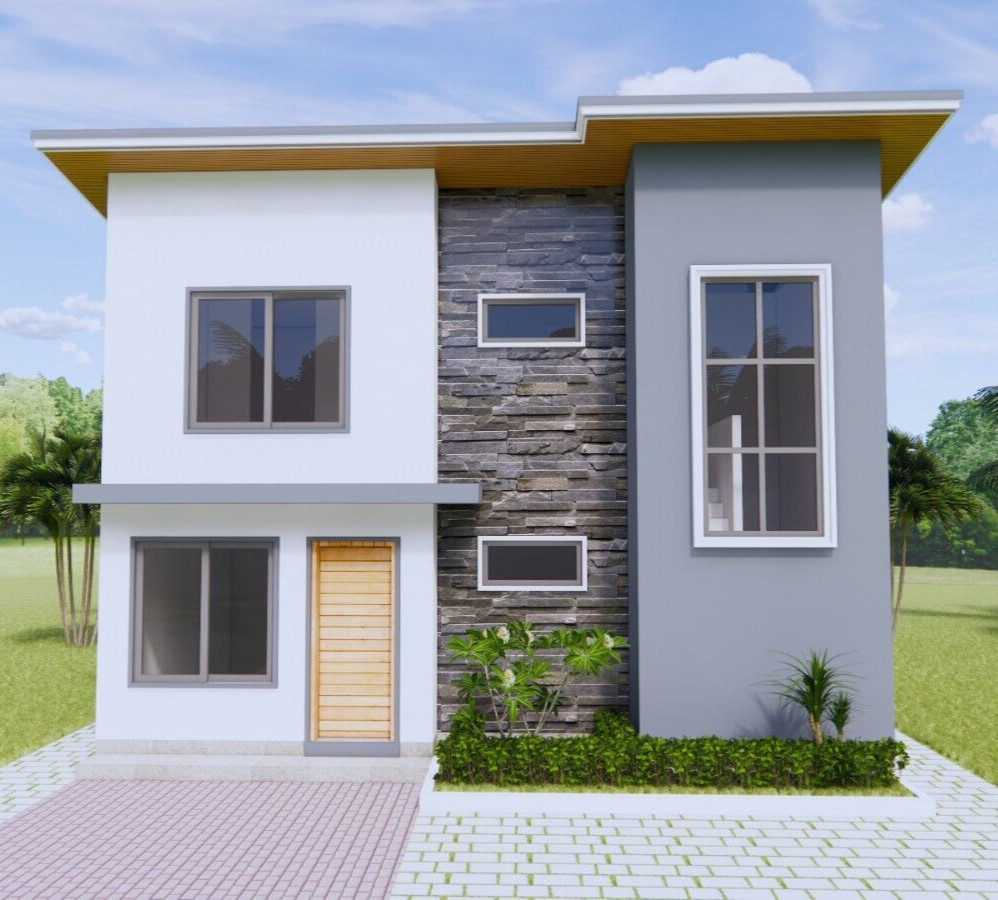 Small House Plan 26×20 Feet 8×6 Meter 3 Bed 2 Bath Shed PDF Plan (A4 Hard Copy)