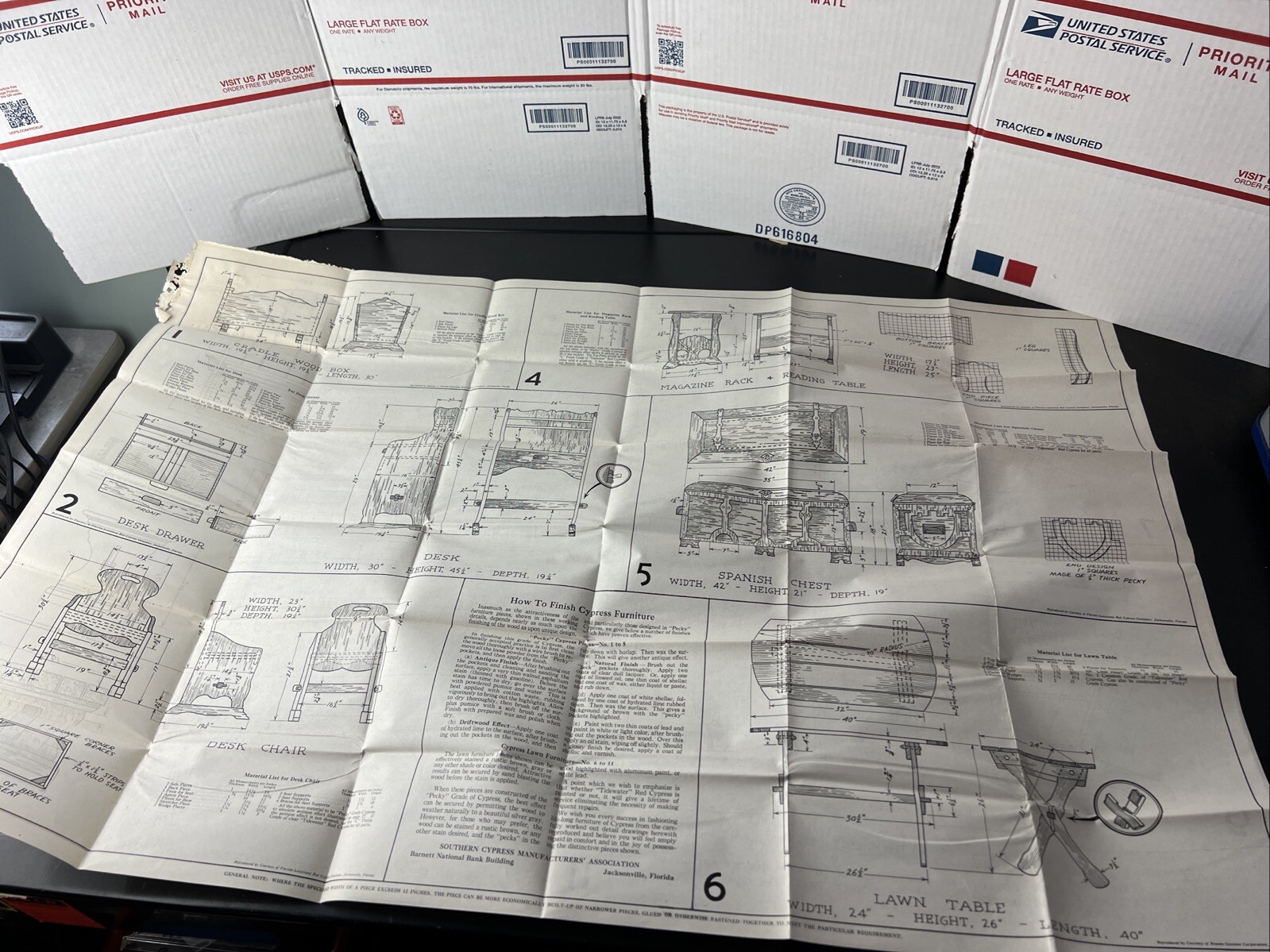 VTG Southern Cypress Furniture Plans Blueprints Desks Chairs Tables