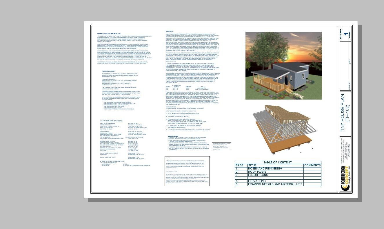 Tiny House Blueprints Plans 495 SQFT