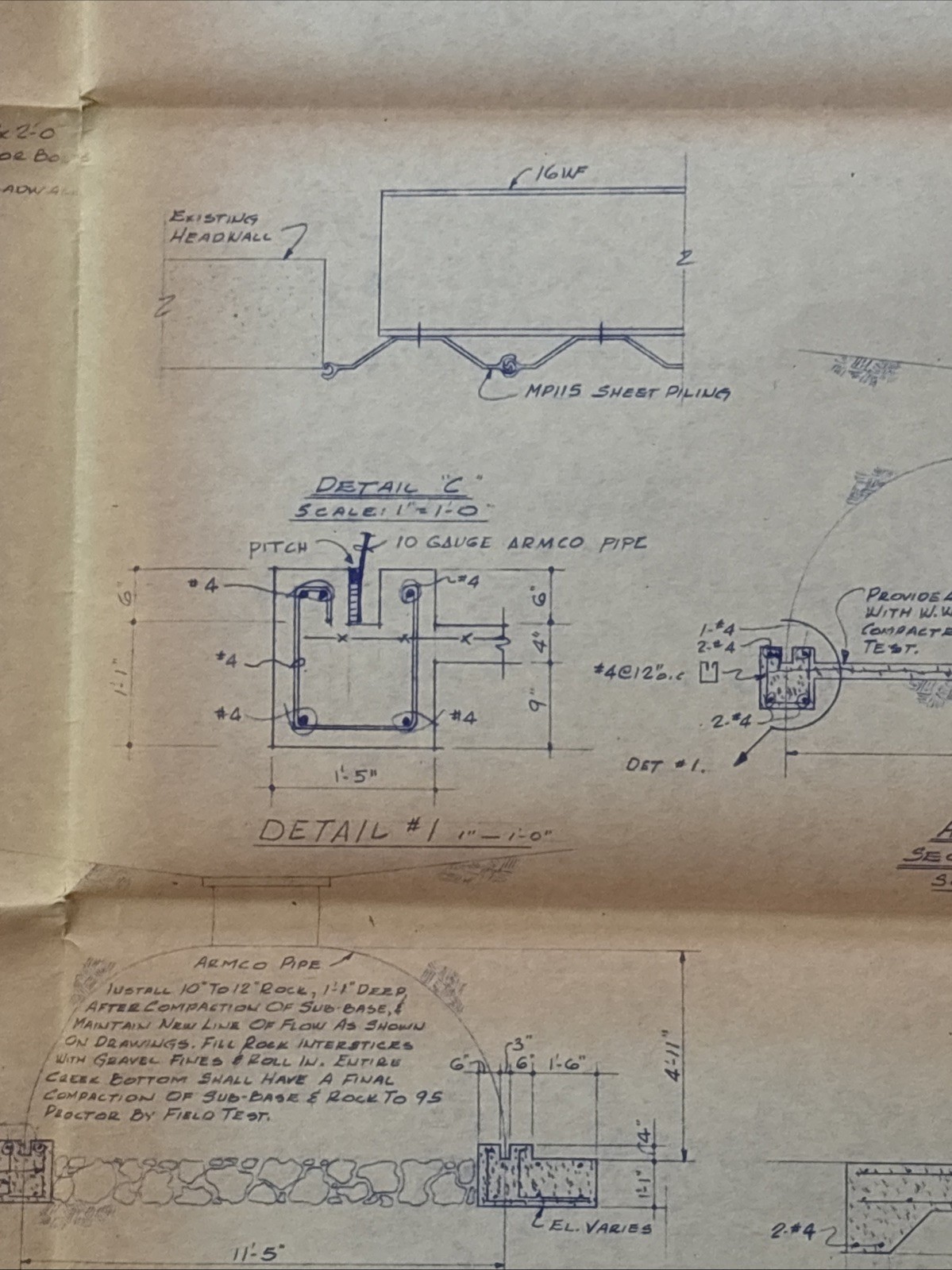 Vintage 1967 Blueprint Civil Engineering Plans Goldblatts Rockford IL