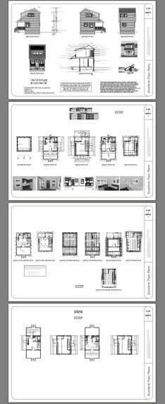 14×14 Tiny House — 399 sq ft — PDF FloorPlan — Model 1B