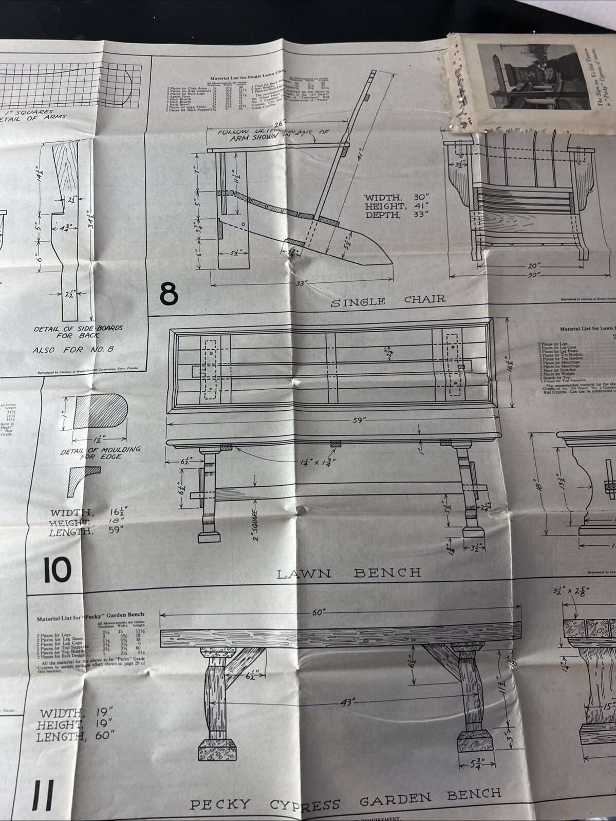 VTG Southern Cypress Furniture Plans Blueprints Desks Chairs Tables