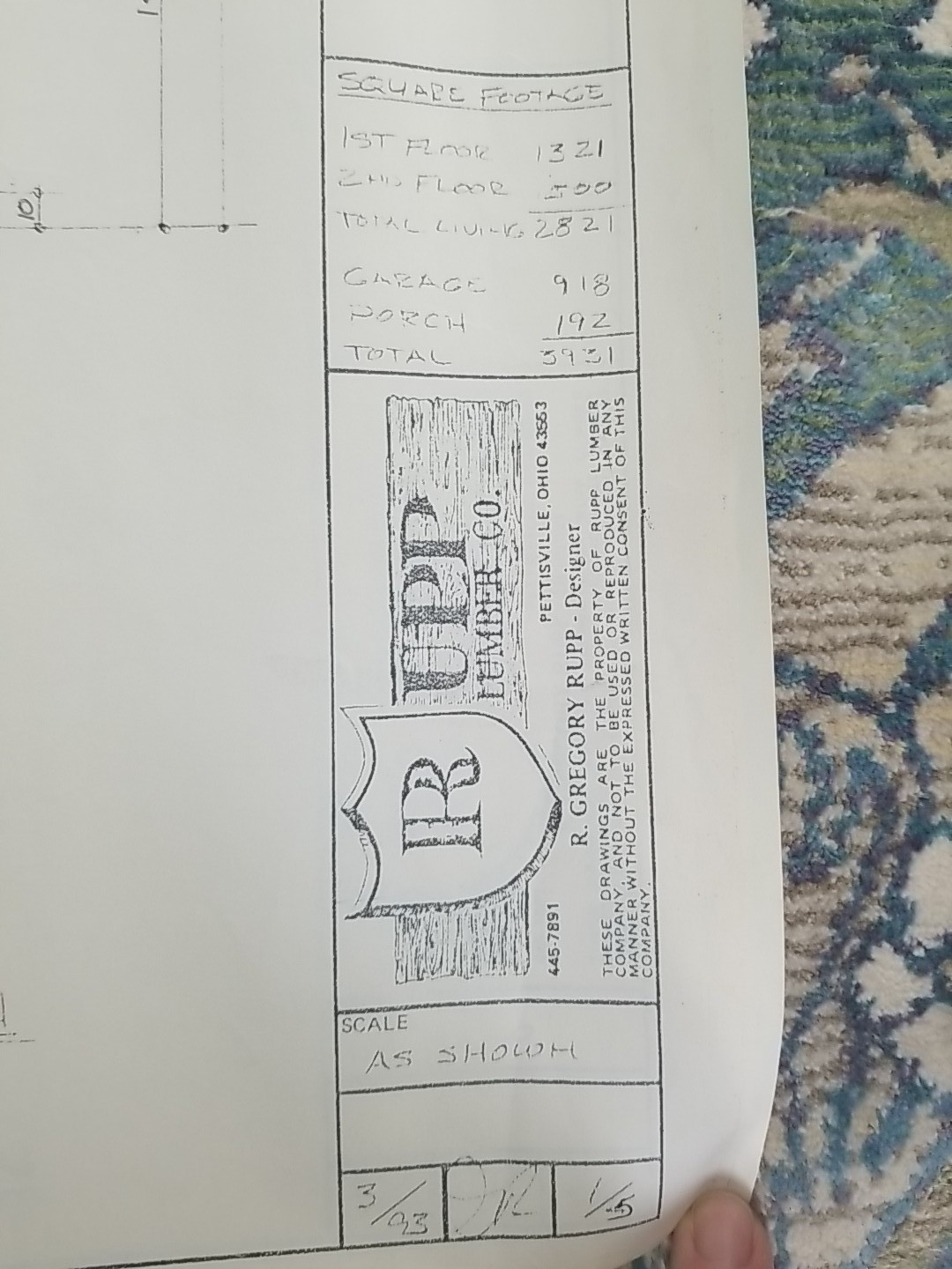 1993 Architectural Plans for 2 Story House,Garage &Porch 3931 Sq Ft
