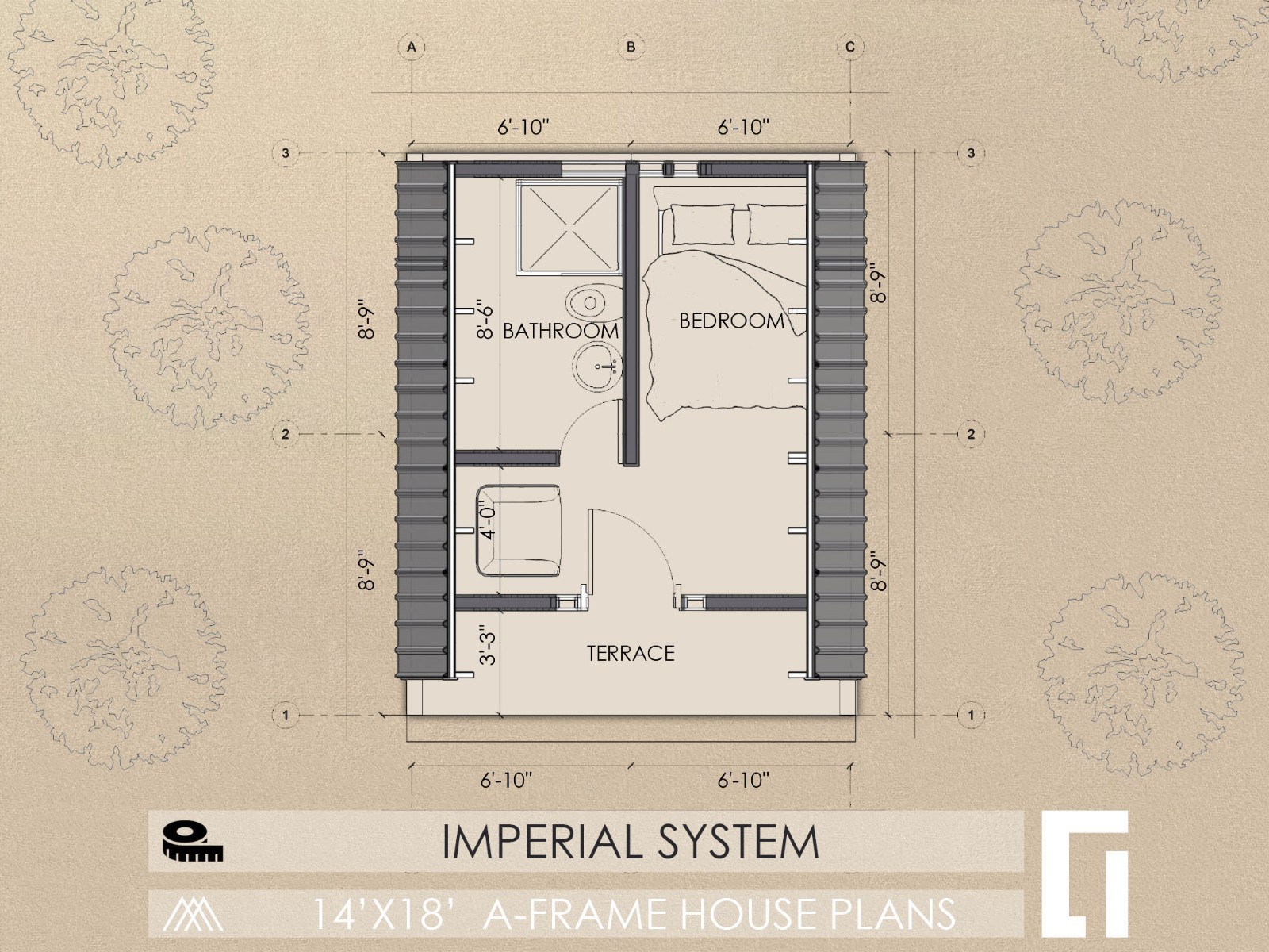 14’x18′ A Frame Cabin Plans 210 SqFt Pdf