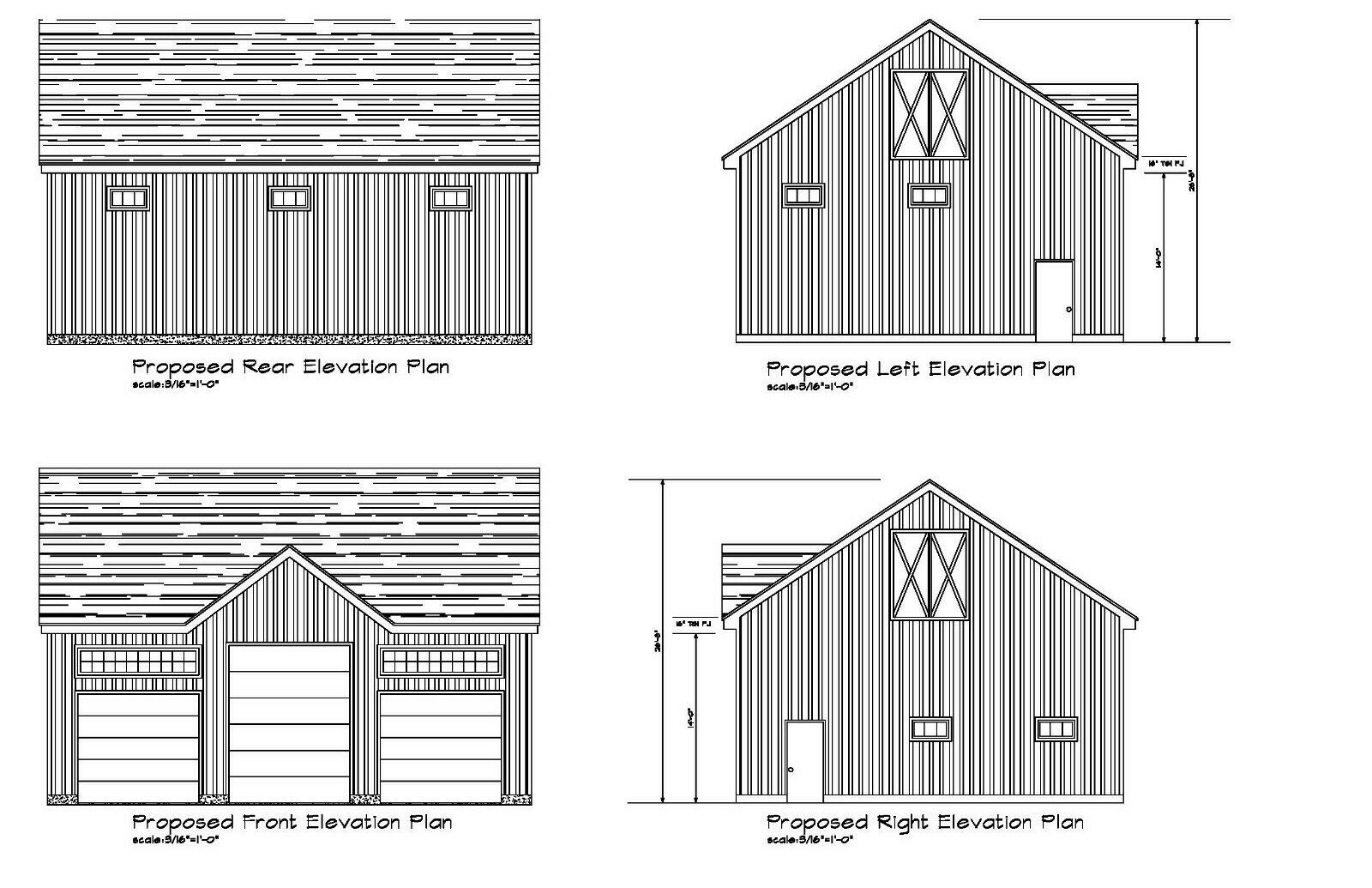 32’X40′- 40’X32′ GARAGE PLANS GABLE ROOF EQUIP GARAGE PLANS 18-3240-GBL-CEP-5