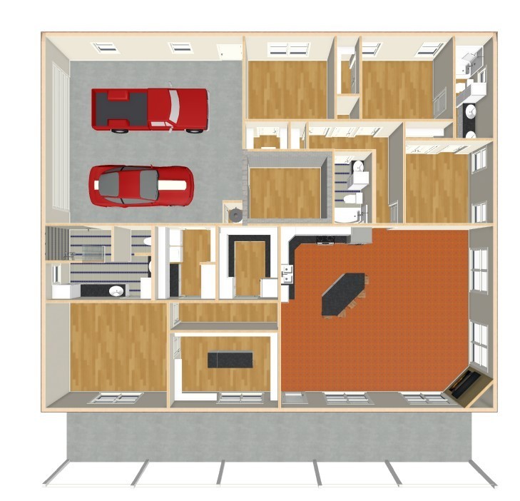 Construction Plans Barndomenium Metal Building House 4BR 3 Bath with SAFE ROOM!