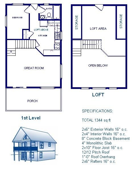 20×30 Cabin w/Loft Plans Package, Blueprints & Material List