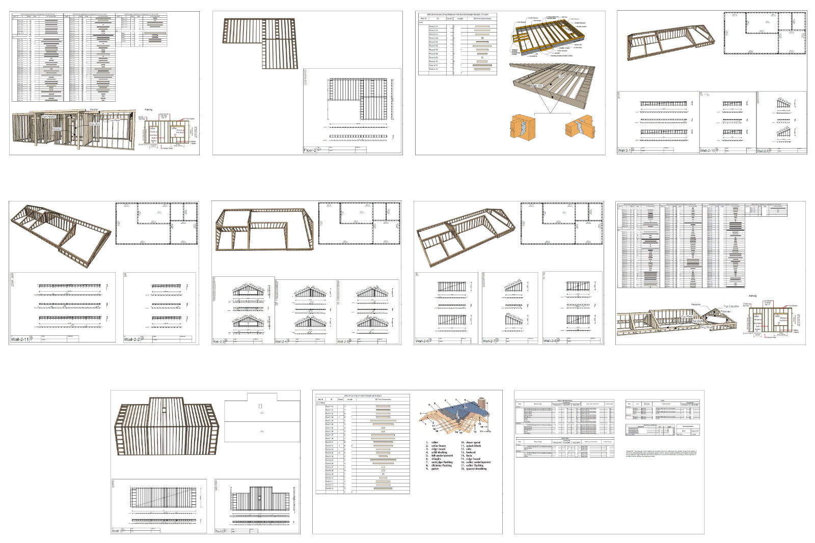 Charming Tiny House 1 Bed, 1 Bath, 701SF Architectural Build Plans PDF Download