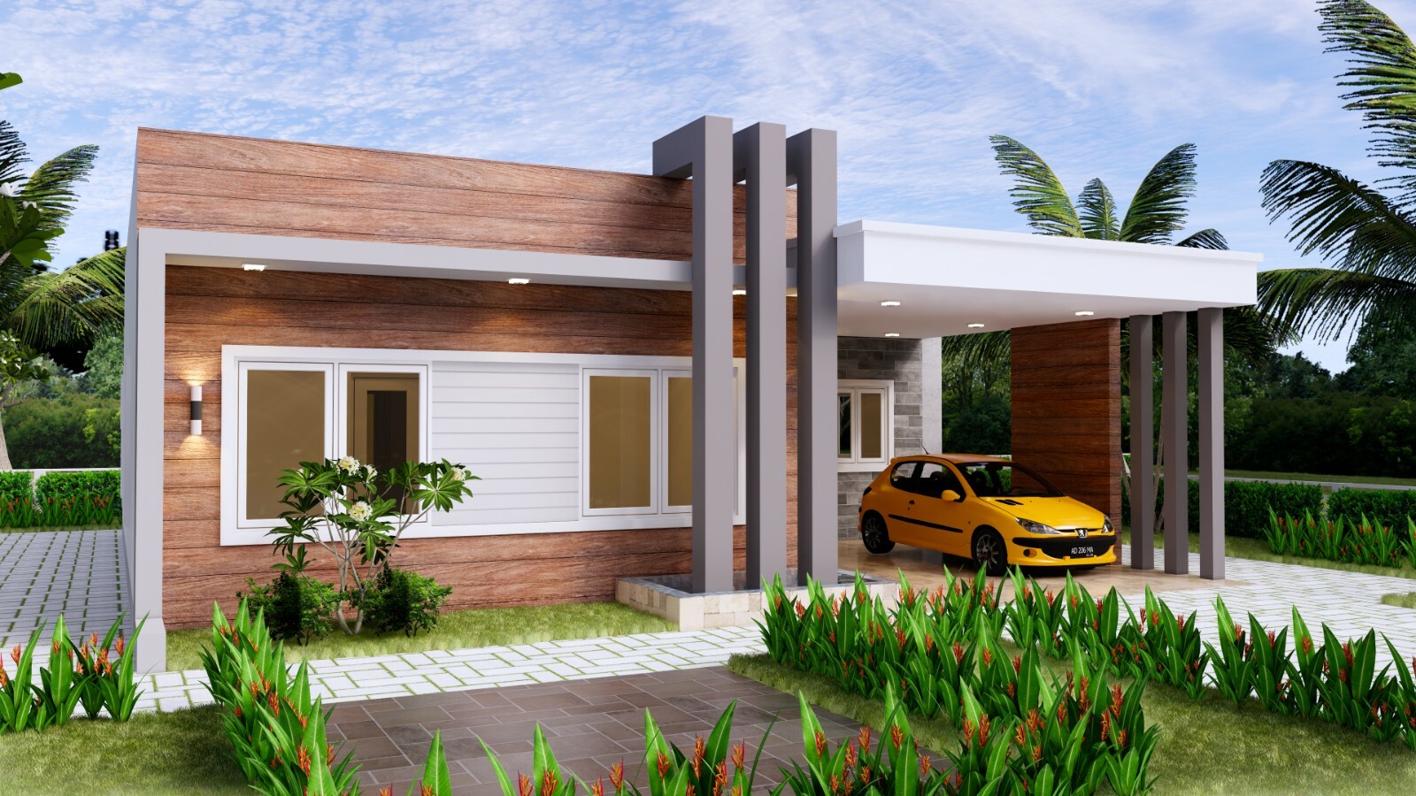 House Plans 40×36 Feet 12×11 Meter 3 Beds 3 Baths Terrace Roof (A4 Hard Copy)