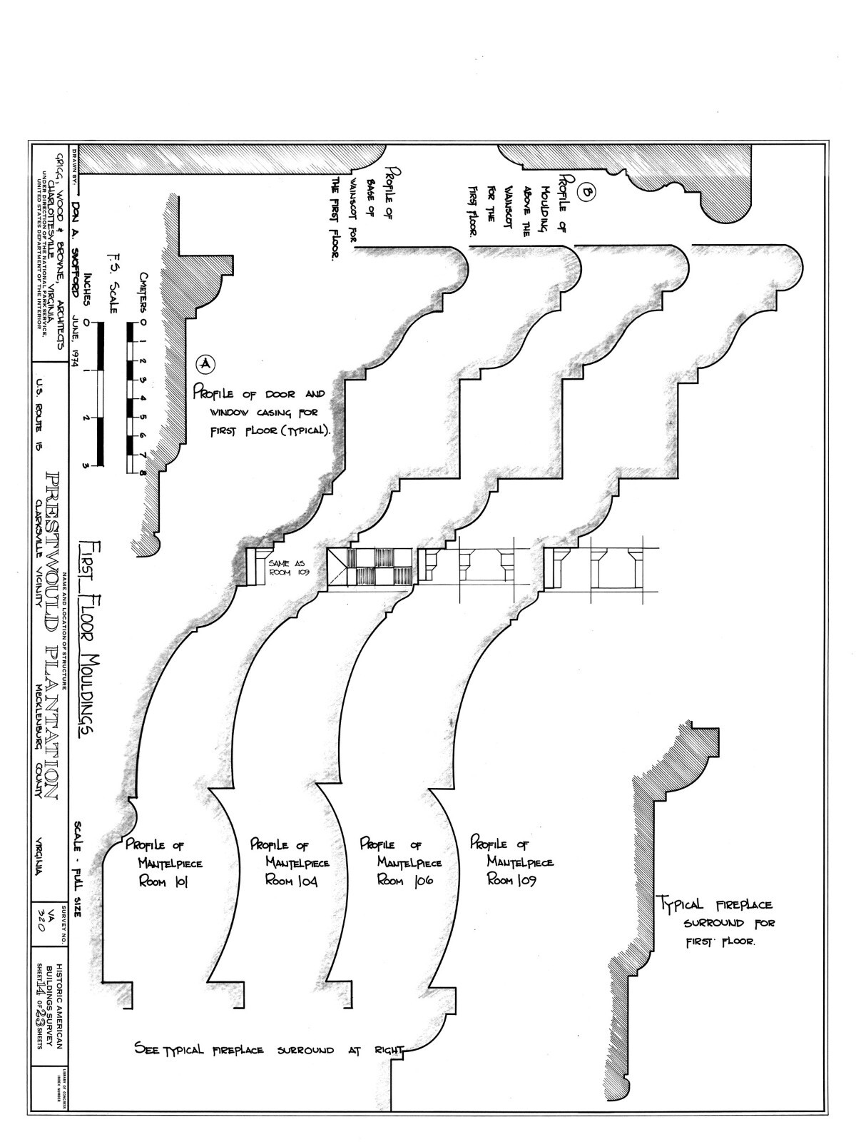 Architectural Home Plans, Prestwould Virginia Plantation Mansion w/ cottages