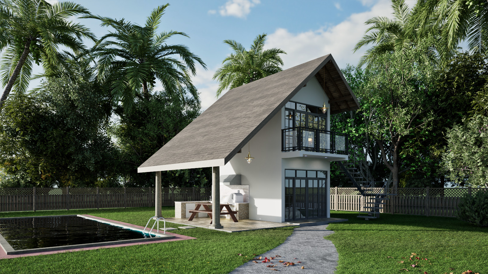 House Plan/2 Bedroom,2 Bathroom Two story home 3D Images, CAD File & PDF