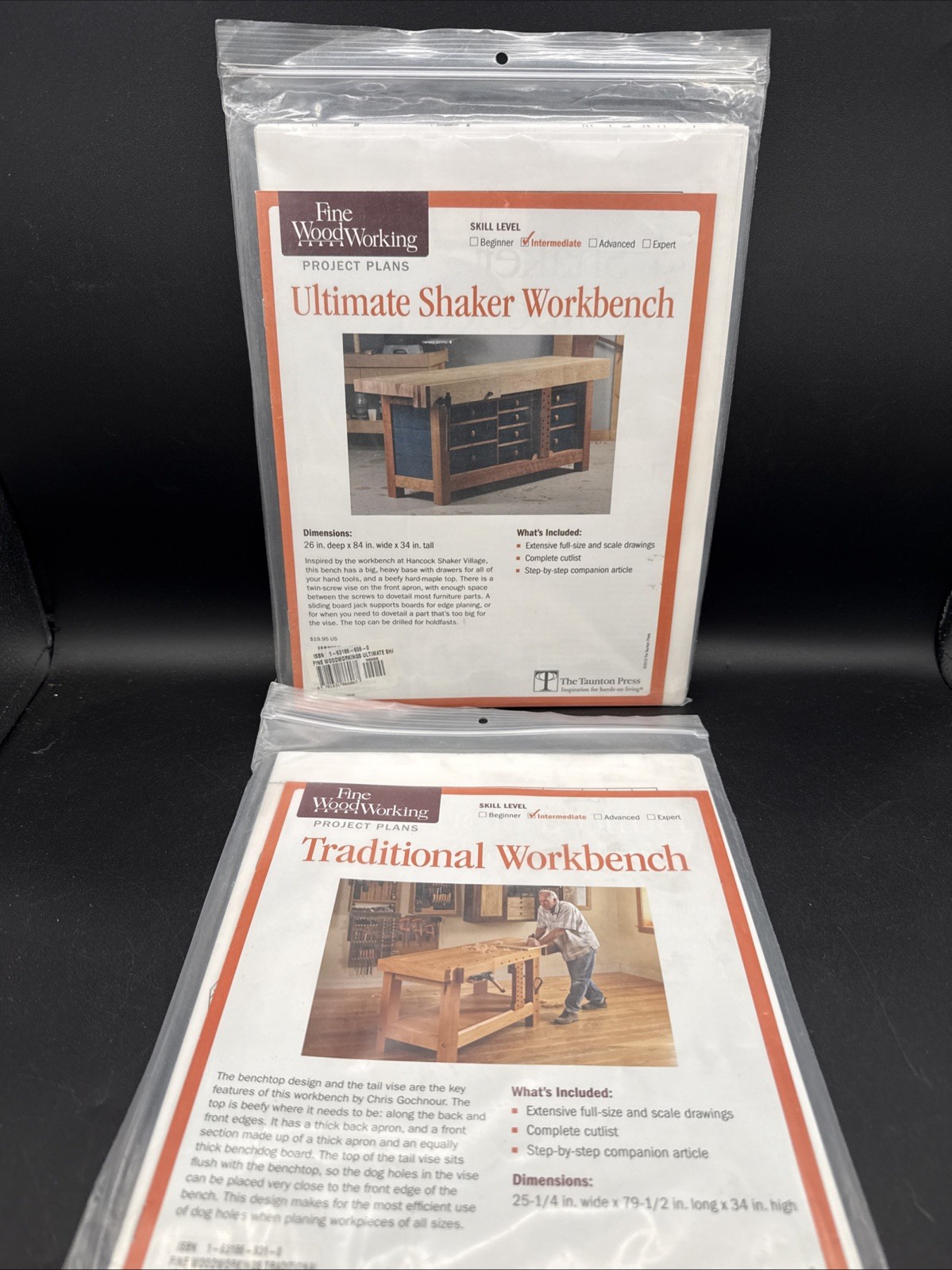 QTY 2 Fine woodworking magazine Project Plans Workbench Building Plans