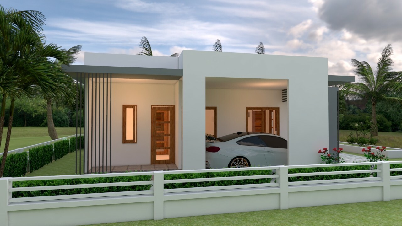 Small House Plan 10×11 Meter 33×36 Feet 3 Beds 2 Baths Terrace (A4 Hard Copy)