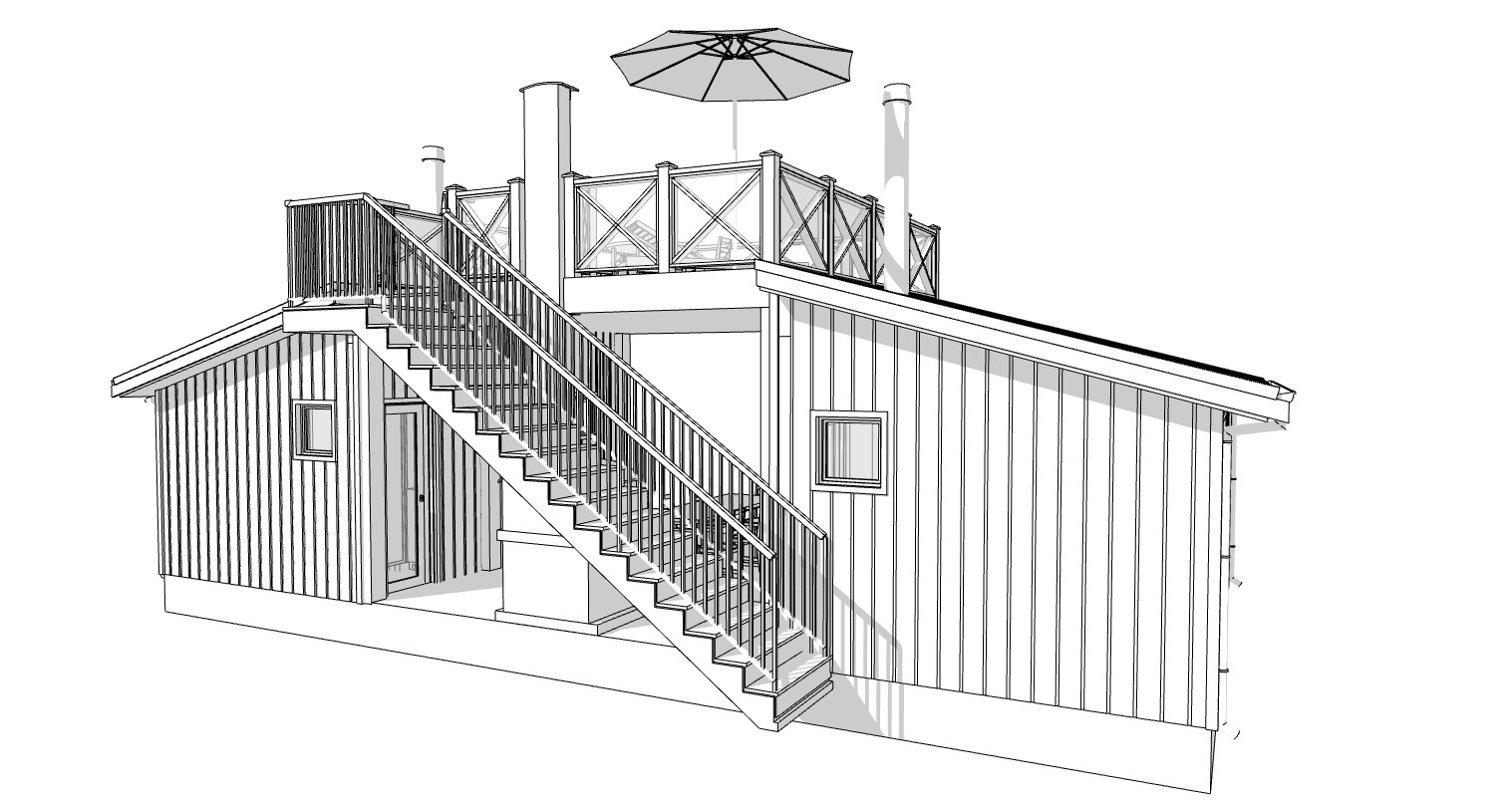 38’x18’ Double Tiny House, 1-Bed, 1-Bath Architectural Build Plans PDF Download