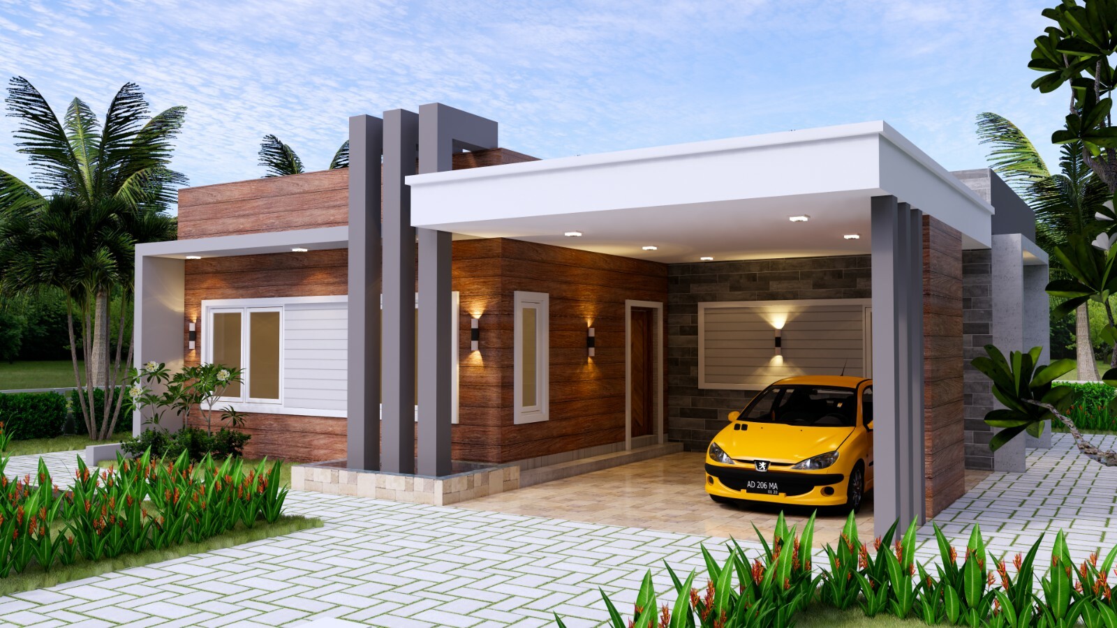 House Plans 40×36 Feet 12×11 Meter 3 Beds 3 Baths Terrace Roof (A4 Hard Copy)