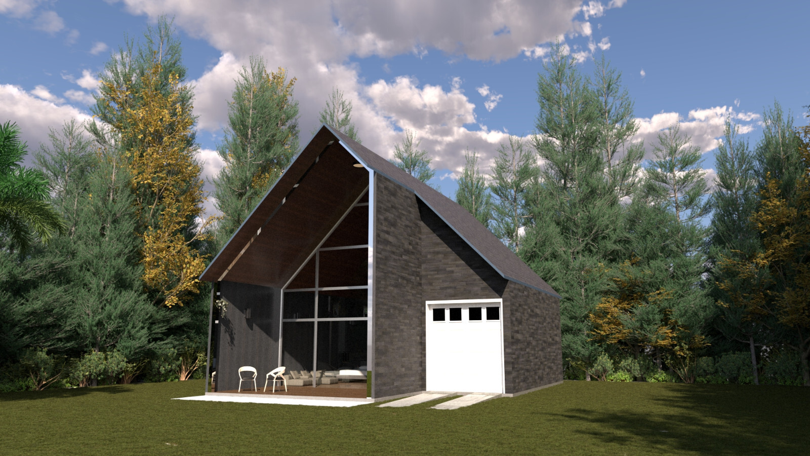 Modern House Plan with Blueprint PDF, DWG & 3D Design- 1100sqft (No 13)