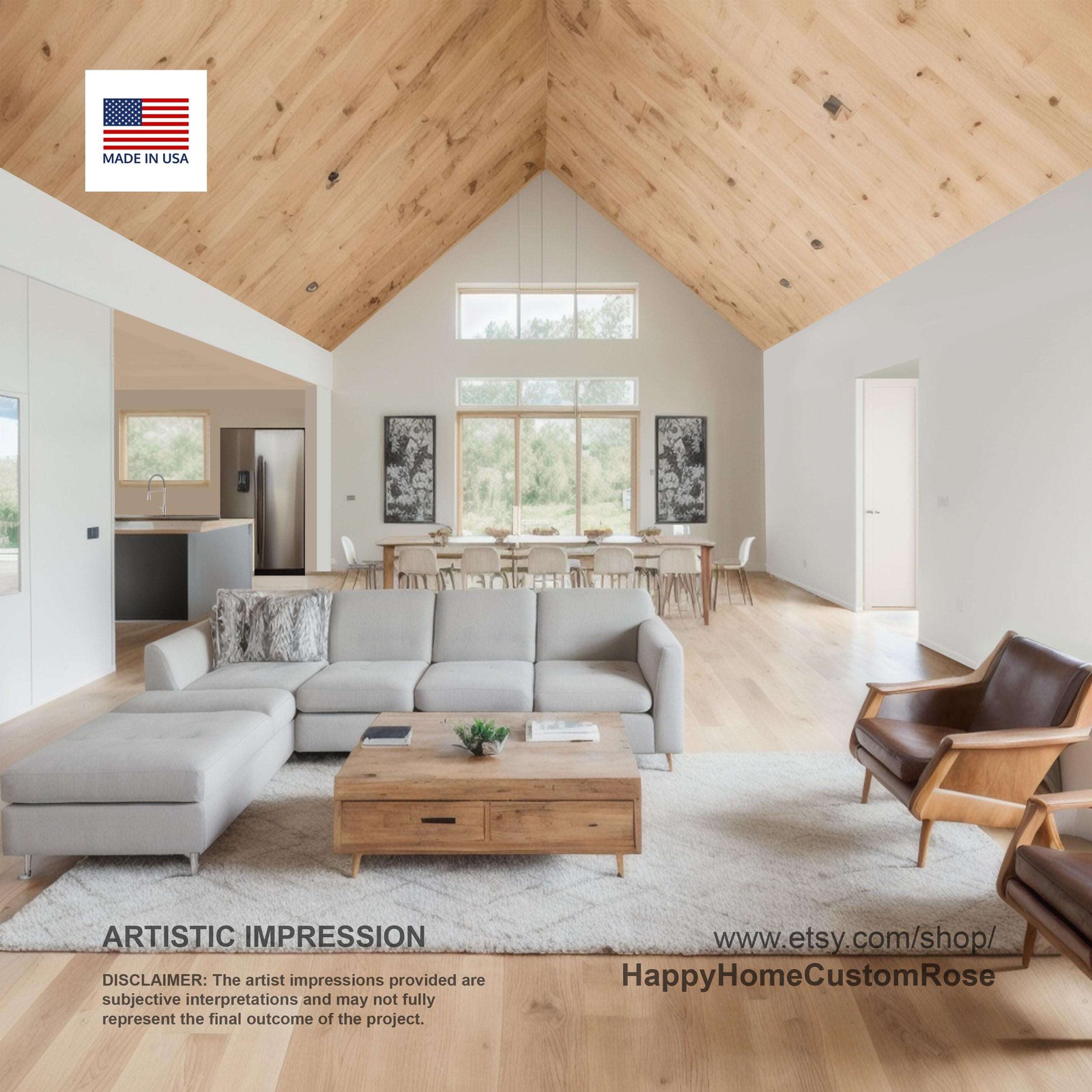 Bold Birch Barndominium Modern House Open Plan Design 54 x 36 – 3 Bed 2 Bath – D