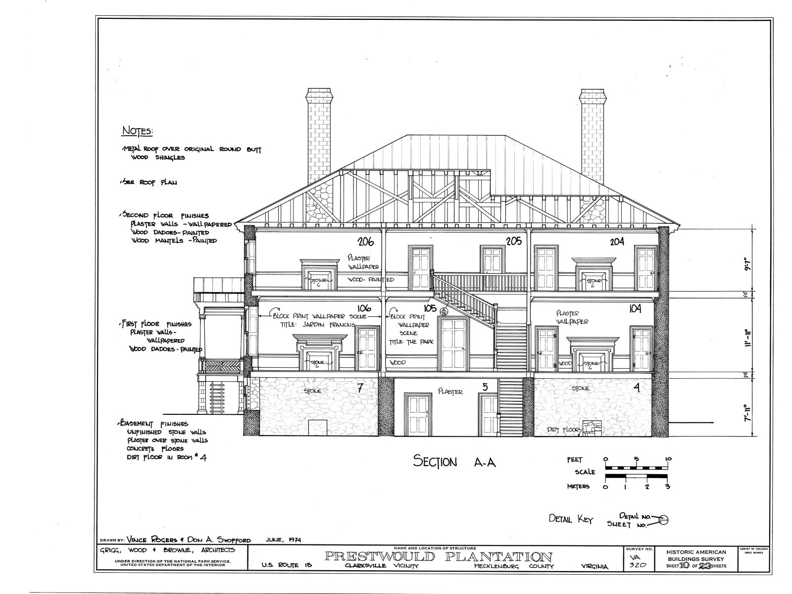 Architectural Home Plans, Prestwould Virginia Plantation Mansion w/ cottages