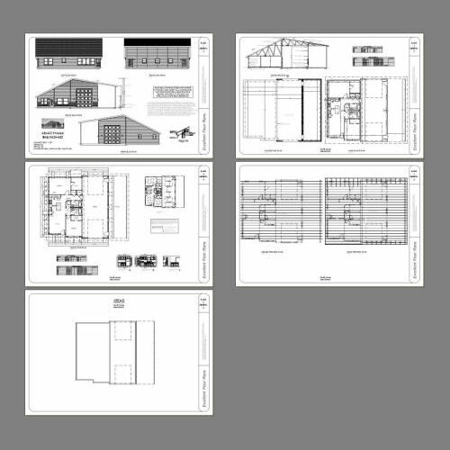 46×48 House – 2 Bedroom 2 Bath 1 RV – 1,157 sqft – PDF Floor Plan – Model 4D