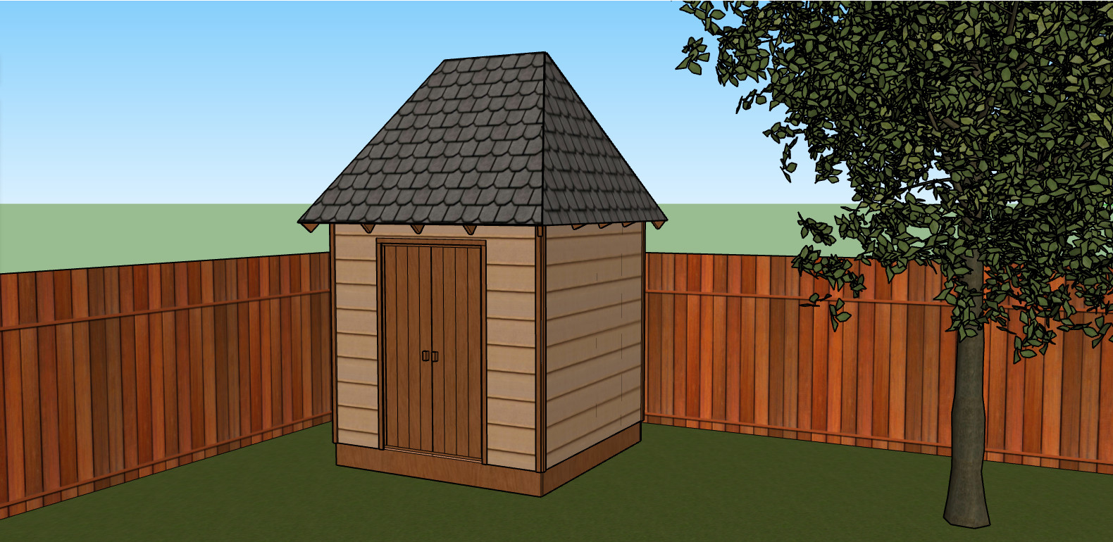 8ft x 8ft Tool Shed Building Plans Hip Roof Blueprints, Lumber list -PDF