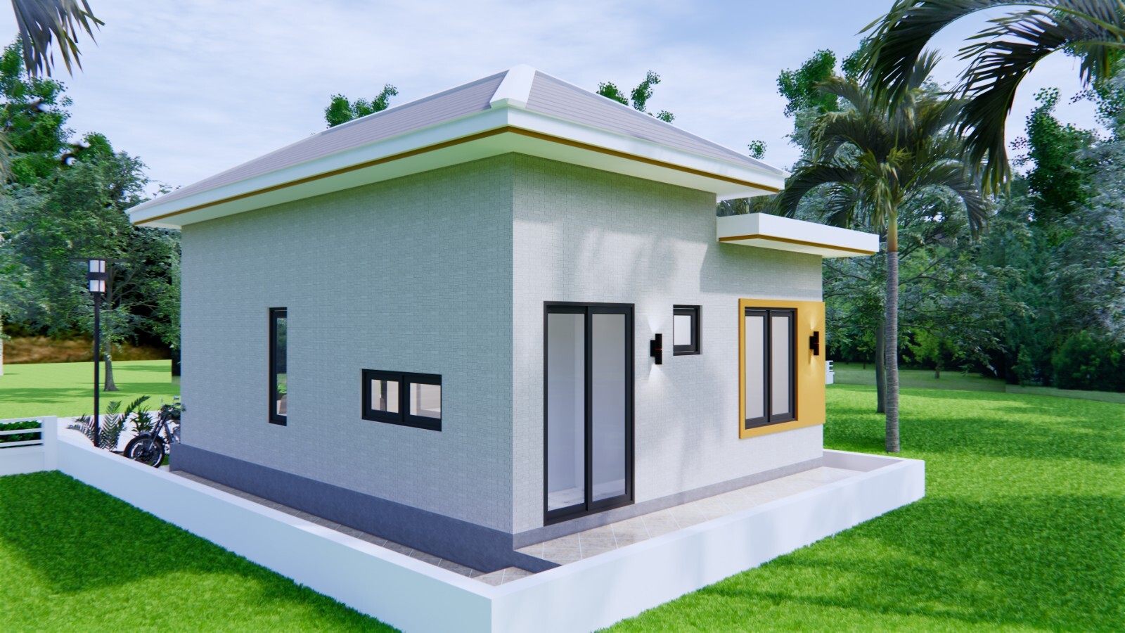 20×27 Feet Small House Plans 6×8 Meter 2 Bed 1 Bath Hip Roof PDF (A4 Hard Copy)