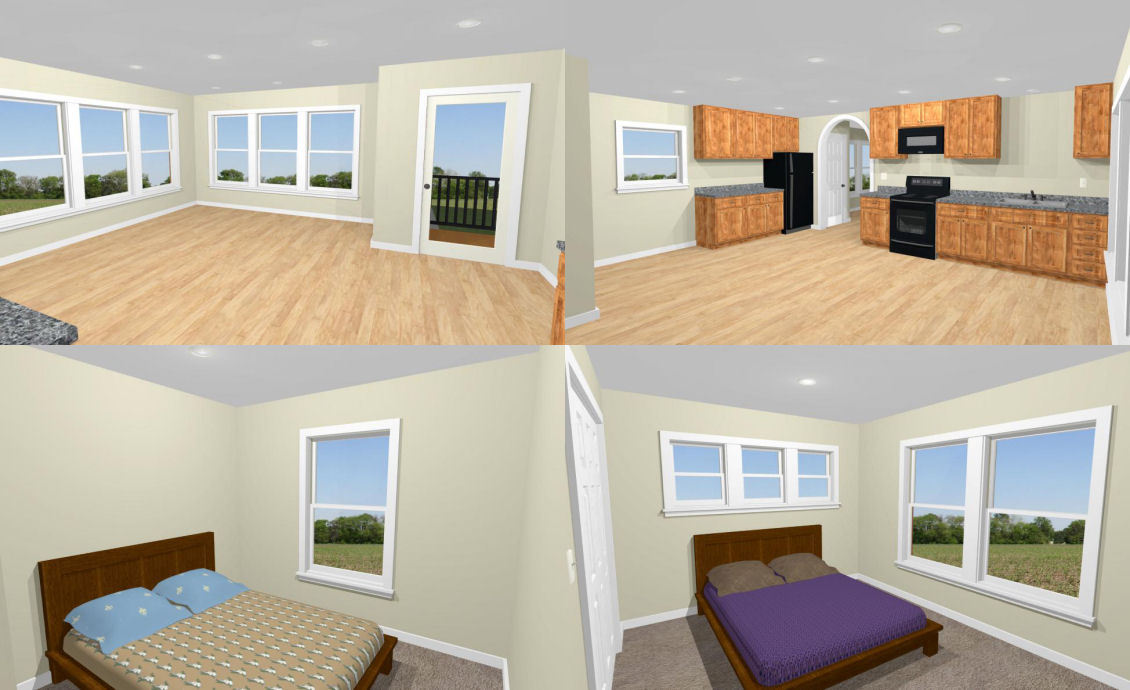20×42 House – 2 BR 1.5 Bath – 2 Car Garage 1,153 sq ft- PDF FloorPlan – Model 1