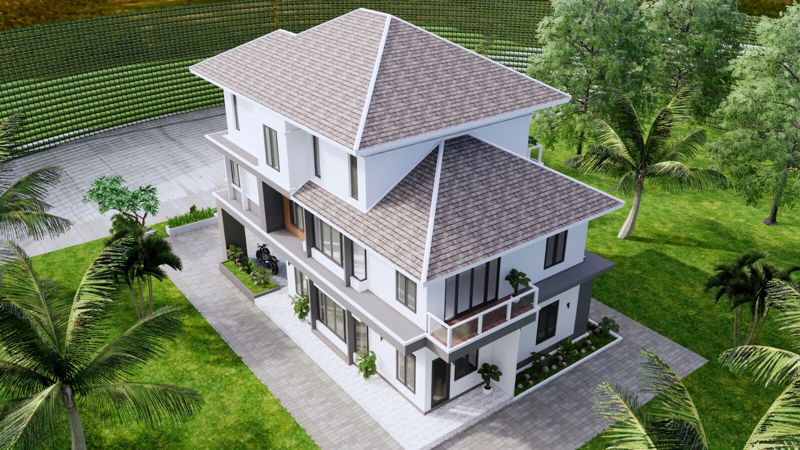 House Plan 26×49 Feet 8×15 Meter 5 Beds 5 Baths Hip Roof PDF Plan (A4 Hard Copy)