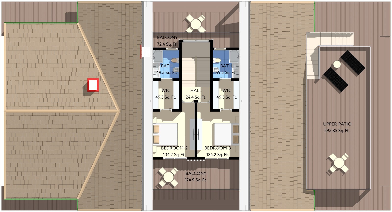100’x54’ 4-Beds 4-Baths Charming A-Frame Architectural Build Plans PDF Download