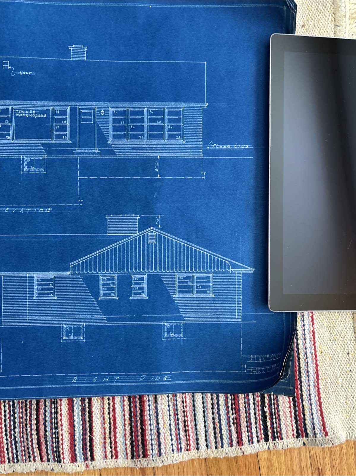 Vintage 1950s Original Blueprints Set – Mid Century Ranch House