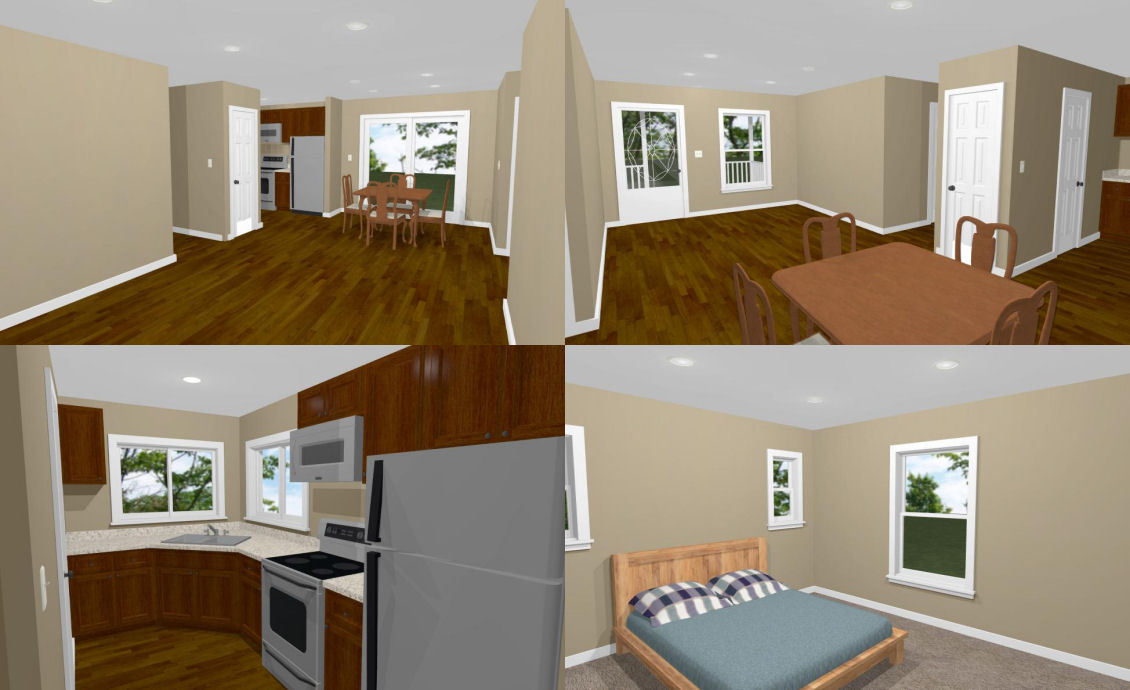 36×24 House — 1 Bedroom 1 Bath — 864 sq ft — PDF Floor Plan — Model 1A