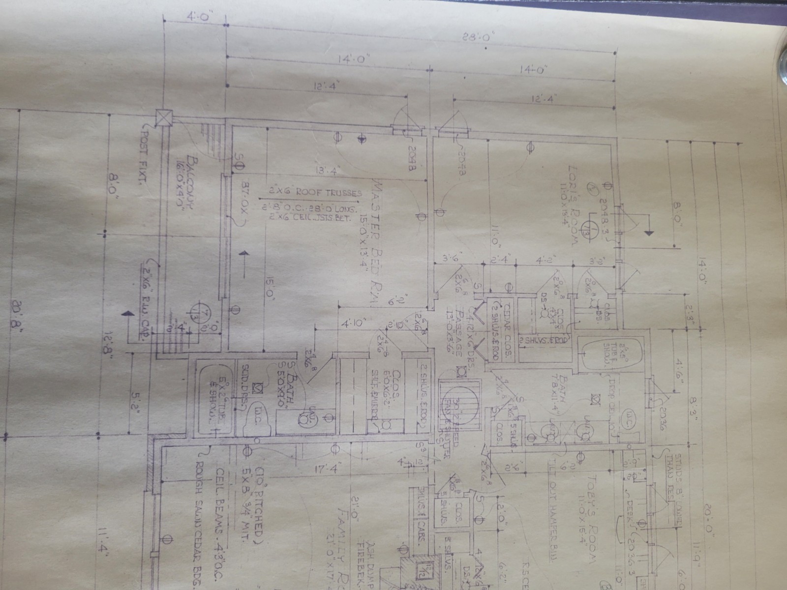 Vintage 1973 Architectural Private Residence Blueprints Bound Set 5 Sheets