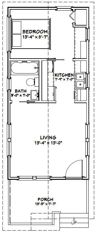 14×30 Tiny House — 419 sq ft — PDF FloorPlan — Model 1A