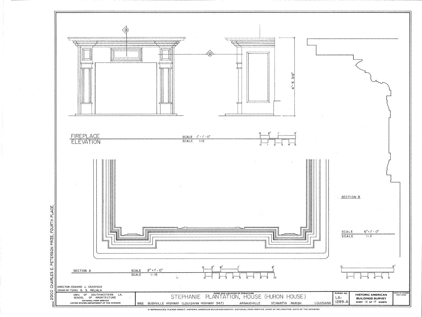Country Style Southern Plantation home, brick-wood design, porch printed plans